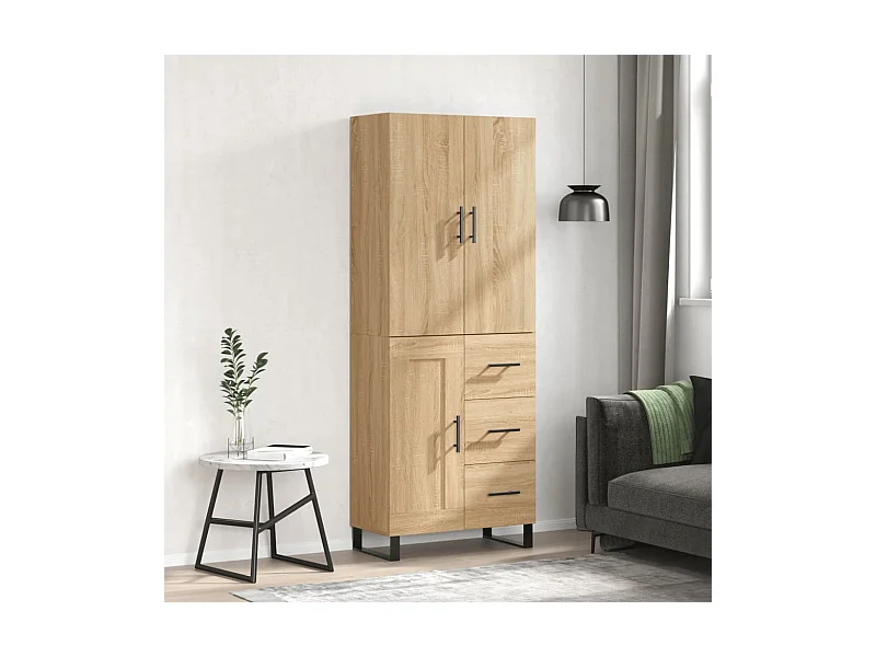 Armário alto 69,5x34x180 cm derivados de madeira cor sonoma