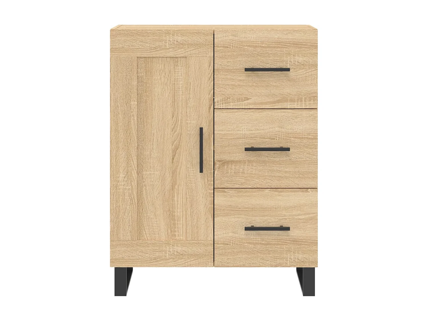 Aparador alto madera contrachapada color roble 69,5x34x180 cm