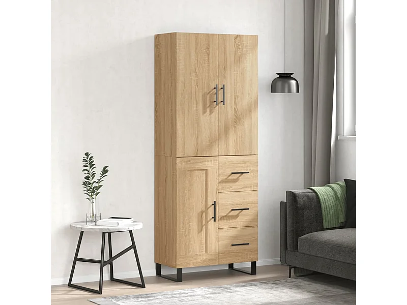 Buffet haut Chêne sonoma 69,5x34x180 cm Bois d'ingénierie