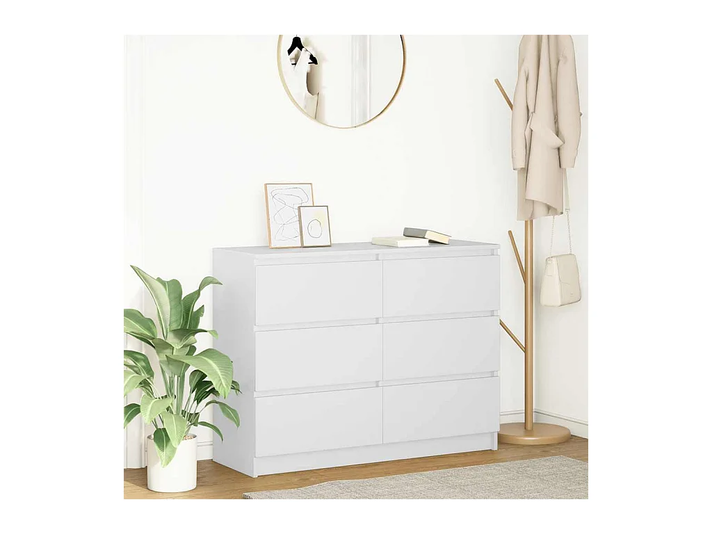 Buffet blanc 100x35x76 cm bois d'ingénierie