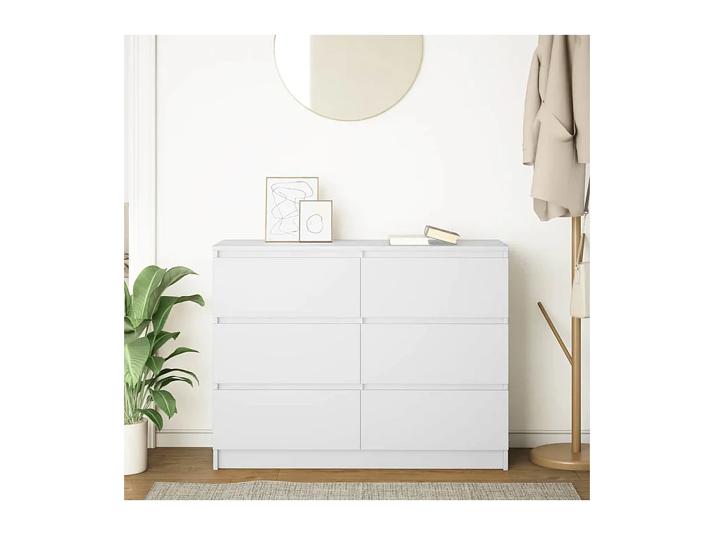 Buffet blanc 100x35x76 cm bois d'ingénierie