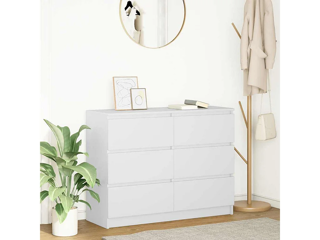 Buffet blanc 100x35x76 cm bois d'ingénierie