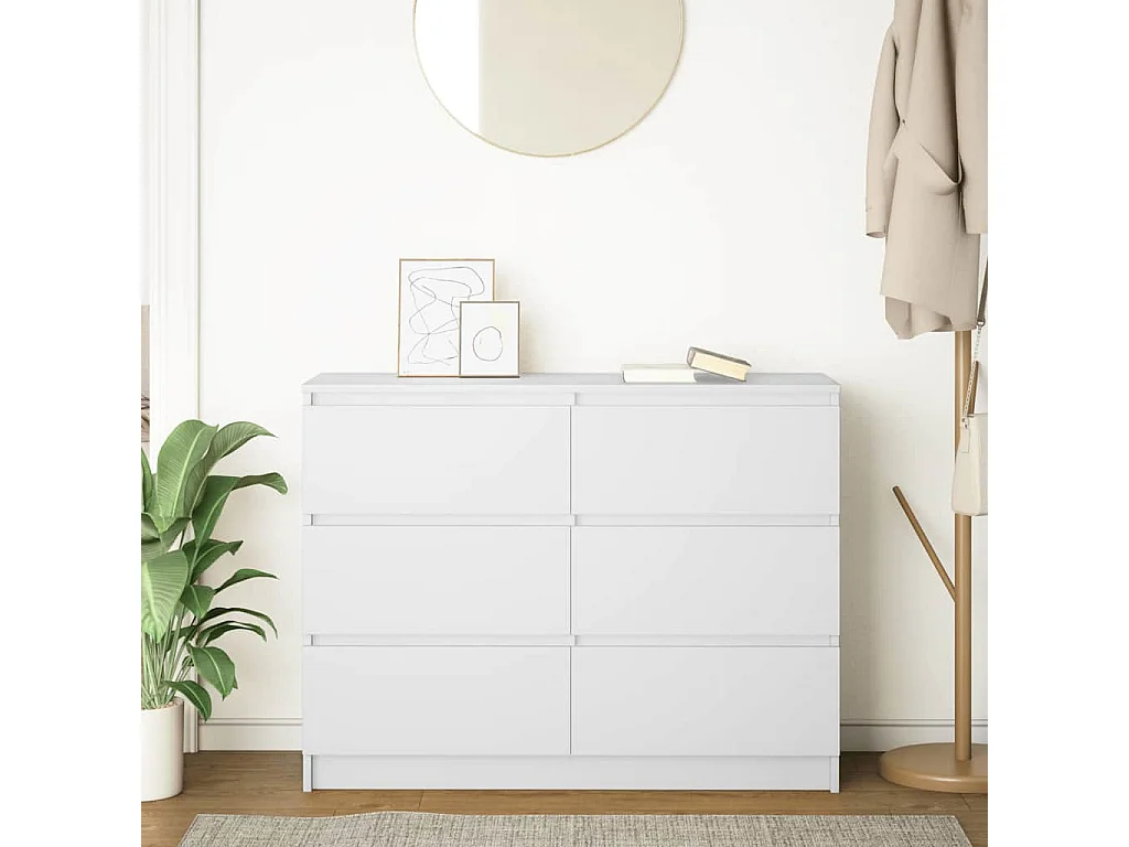 Buffet blanc 100x35x76 cm bois d'ingénierie