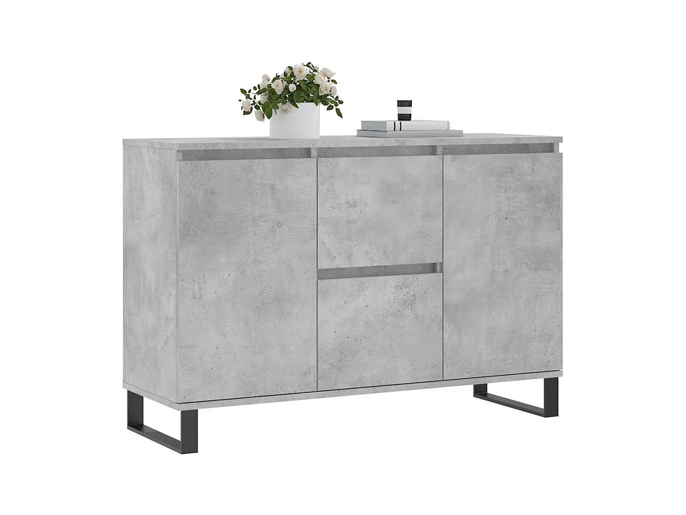 Buffet gris béton 101,5x35x70 cm bois d'ingénierie