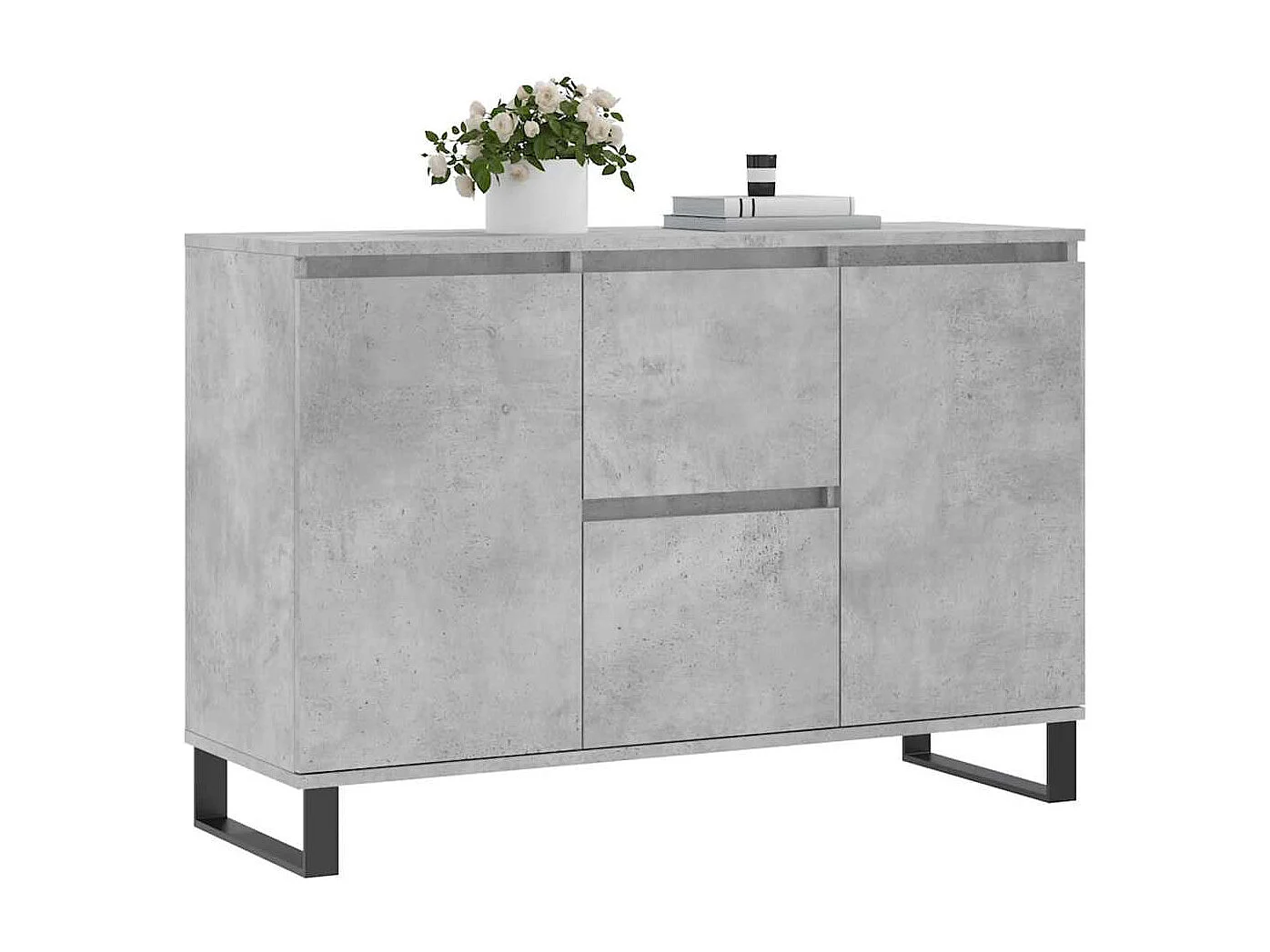 Buffet gris béton 101,5x35x70 cm bois d'ingénierie