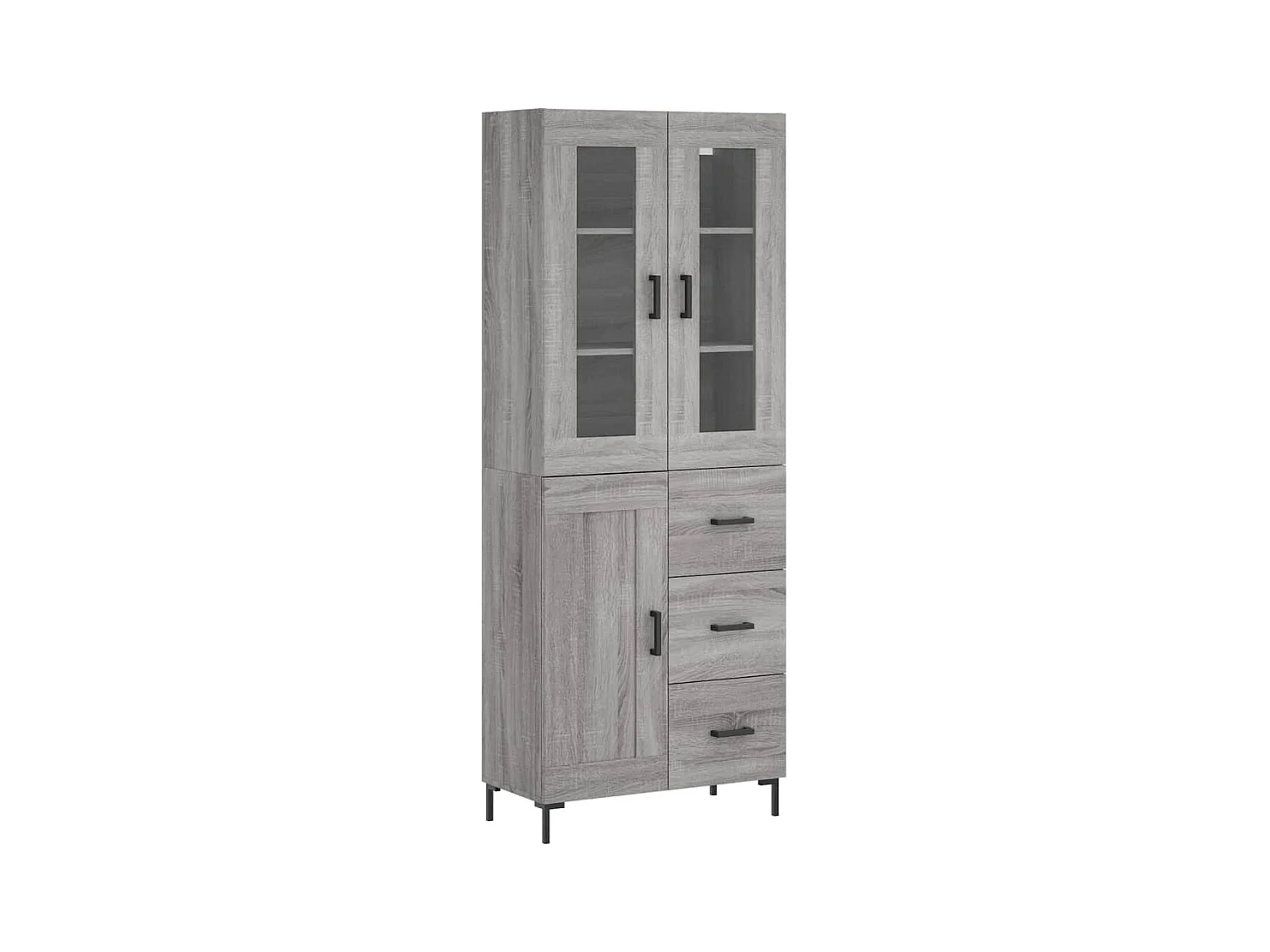 Aparador alto madera contrachapada gris sonoma 69,5x34x180 cm