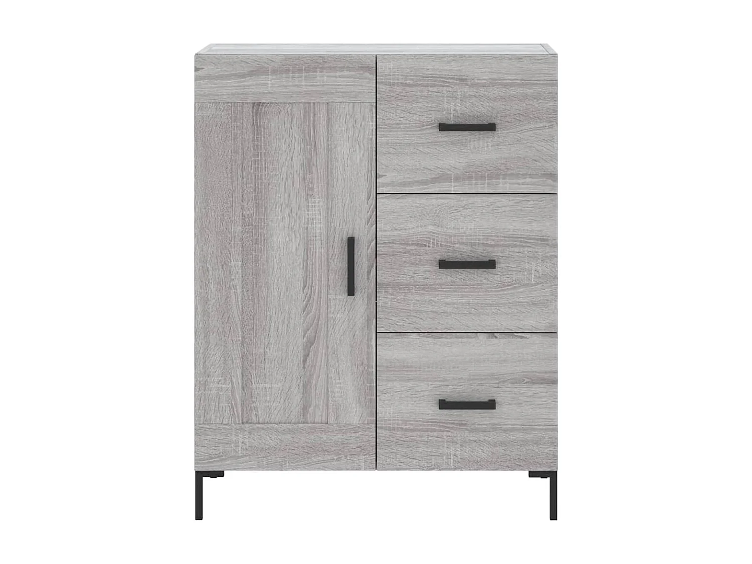 Aparador alto madera contrachapada gris sonoma 69,5x34x180 cm