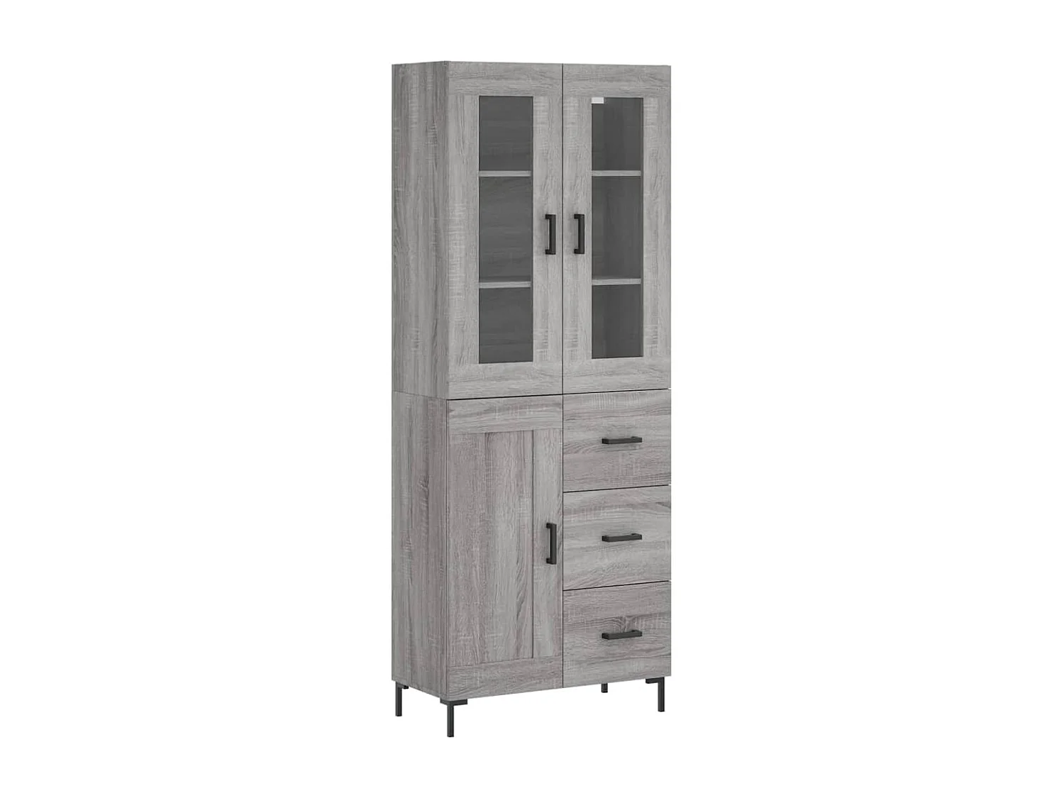 Aparador alto madera contrachapada gris sonoma 69,5x34x180 cm