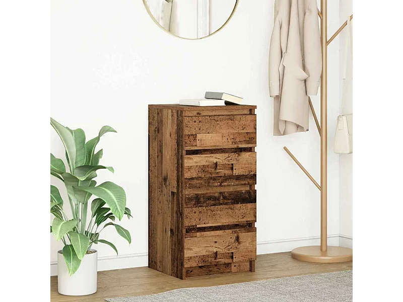 Dressoir 37,5x35x76 cm bewerkt hout oud houtkleurig