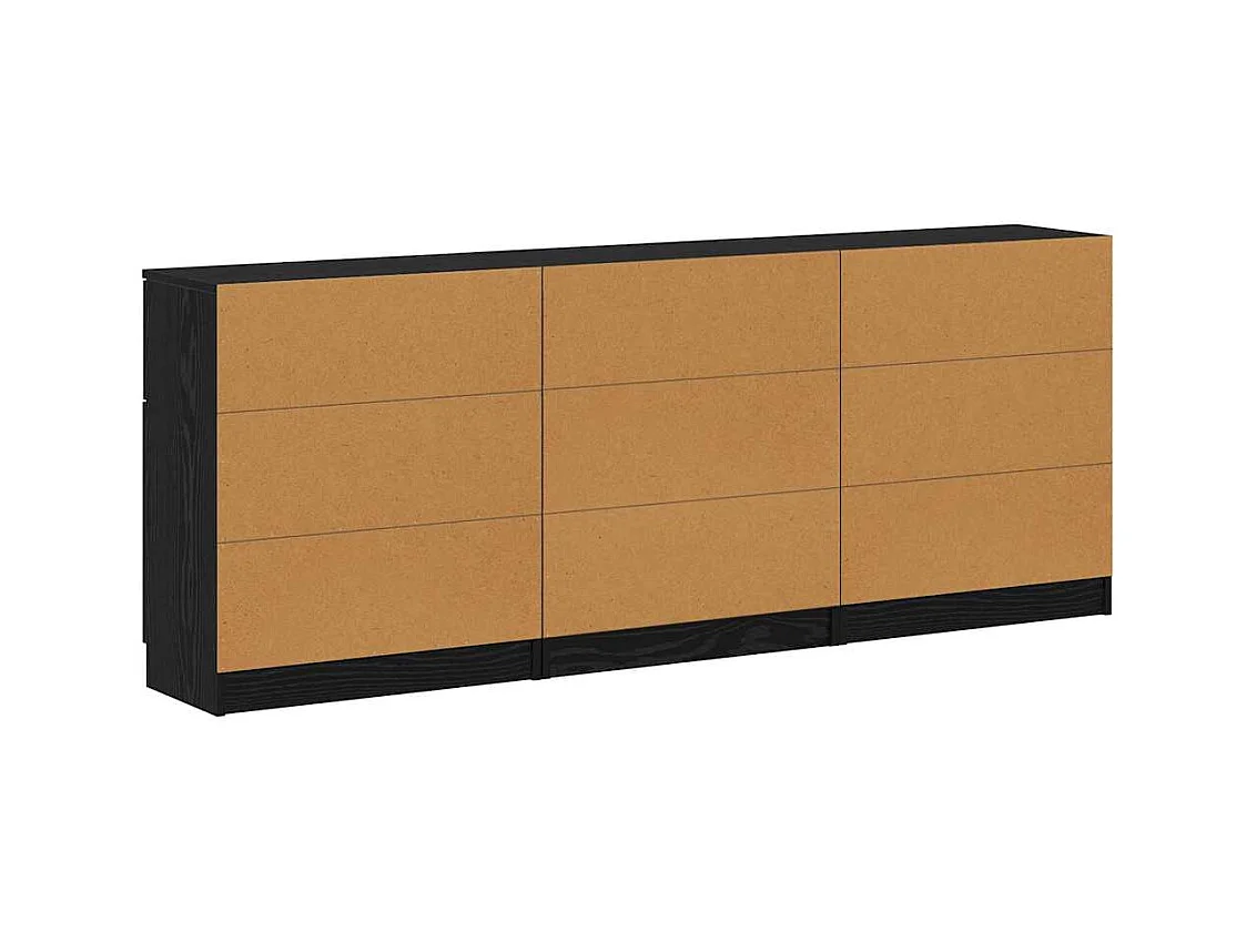 Buffet 3 pièces Chêne noir 60 x 30 x 70 cm Bois d'ingénierie