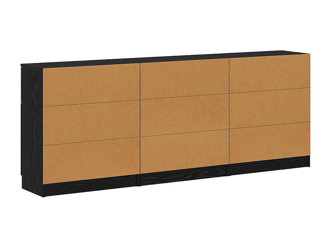 Buffet 3 pièces Chêne noir 60 x 30 x 70 cm Bois d'ingénierie