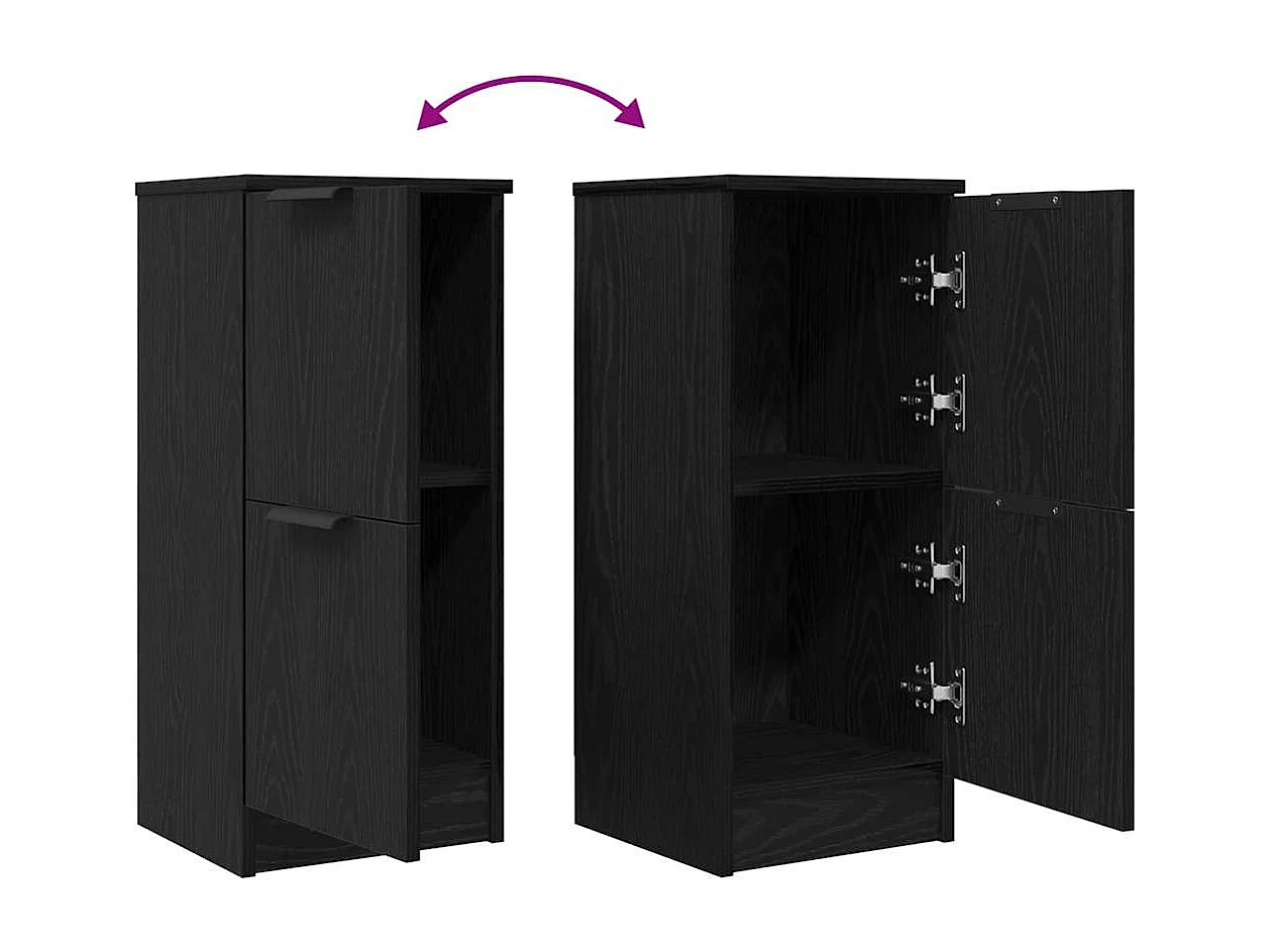 Buffet 2 pièces Chêne noir 30 x 30 x 70 cm Bois d'ingénierie