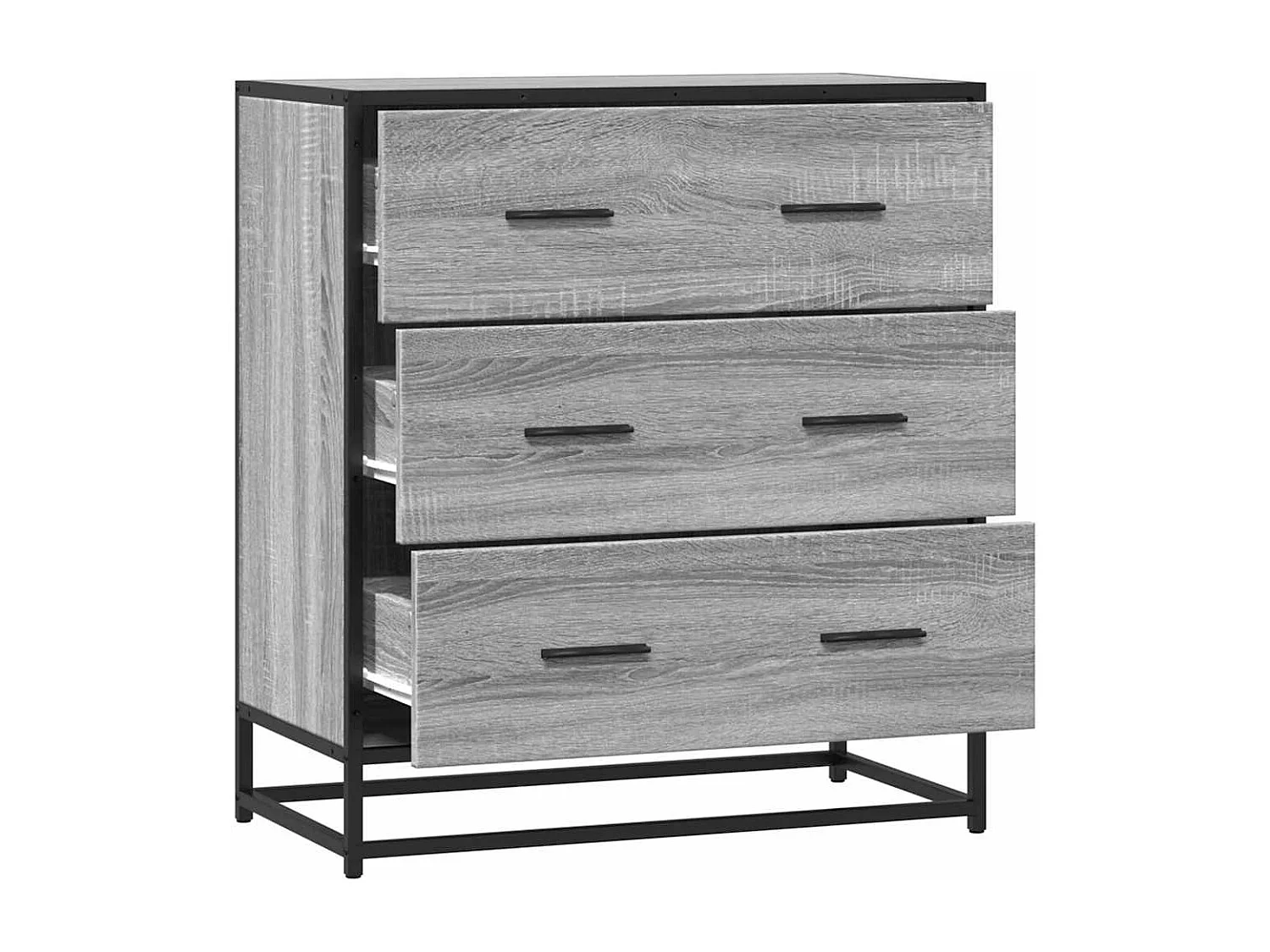 Buffet sonoma gris 68x35x76 cm bois d'ingénierie et métal