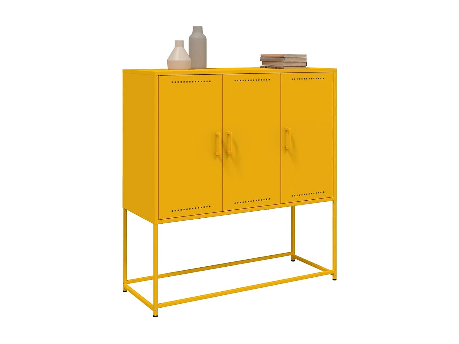 Buffet haut jaune moutarde 100,5x39x107 cm acier