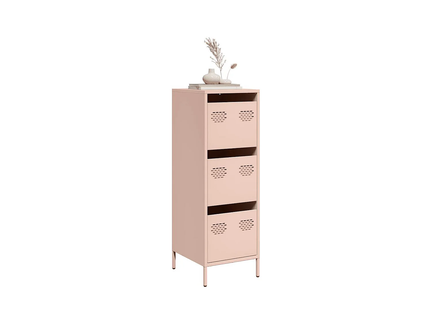 Aparador de acero rosa 39x35x103,5 cm