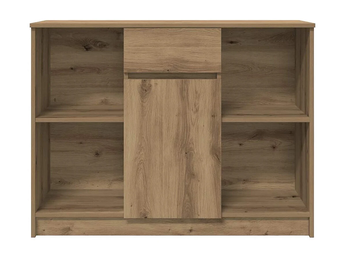 Buffet avec tiroir chêne artisanal 101x35x76 cm bois ingénierie