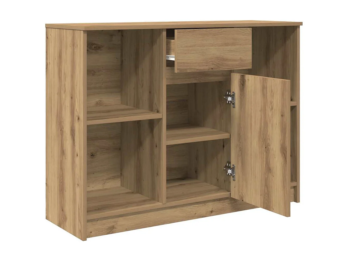 Buffet avec tiroir chêne artisanal 101x35x76 cm bois ingénierie