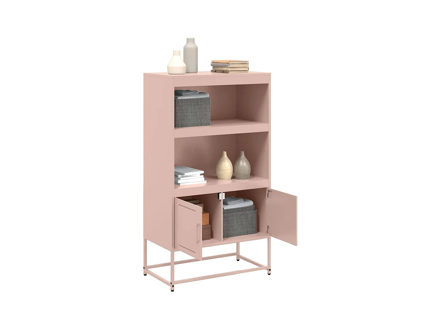 Buffet haut rose 68,5x38,5x123,5 cm acier
