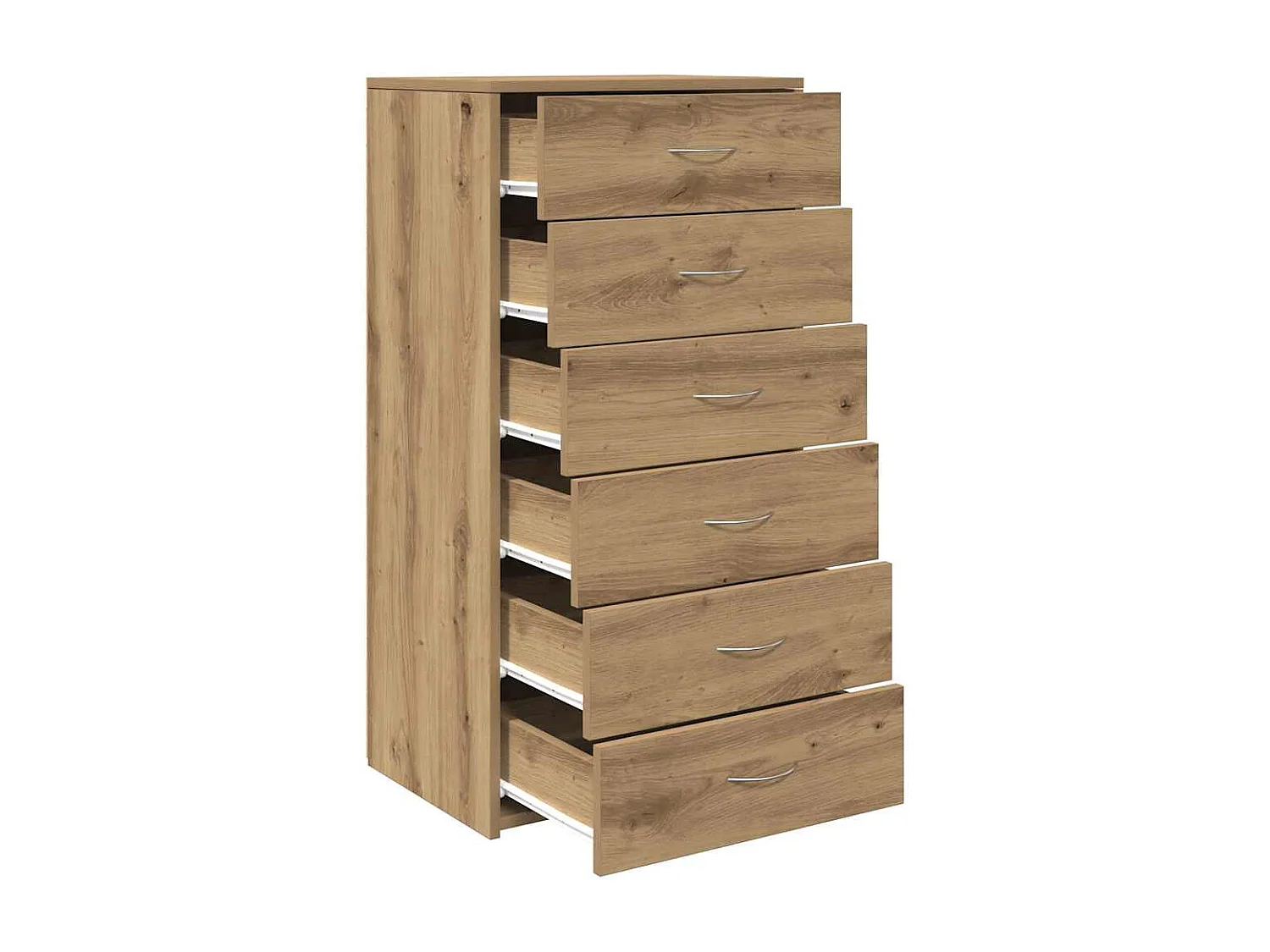 Buffet avec 6 tiroirs chêne artisanal bois d'ingénierie