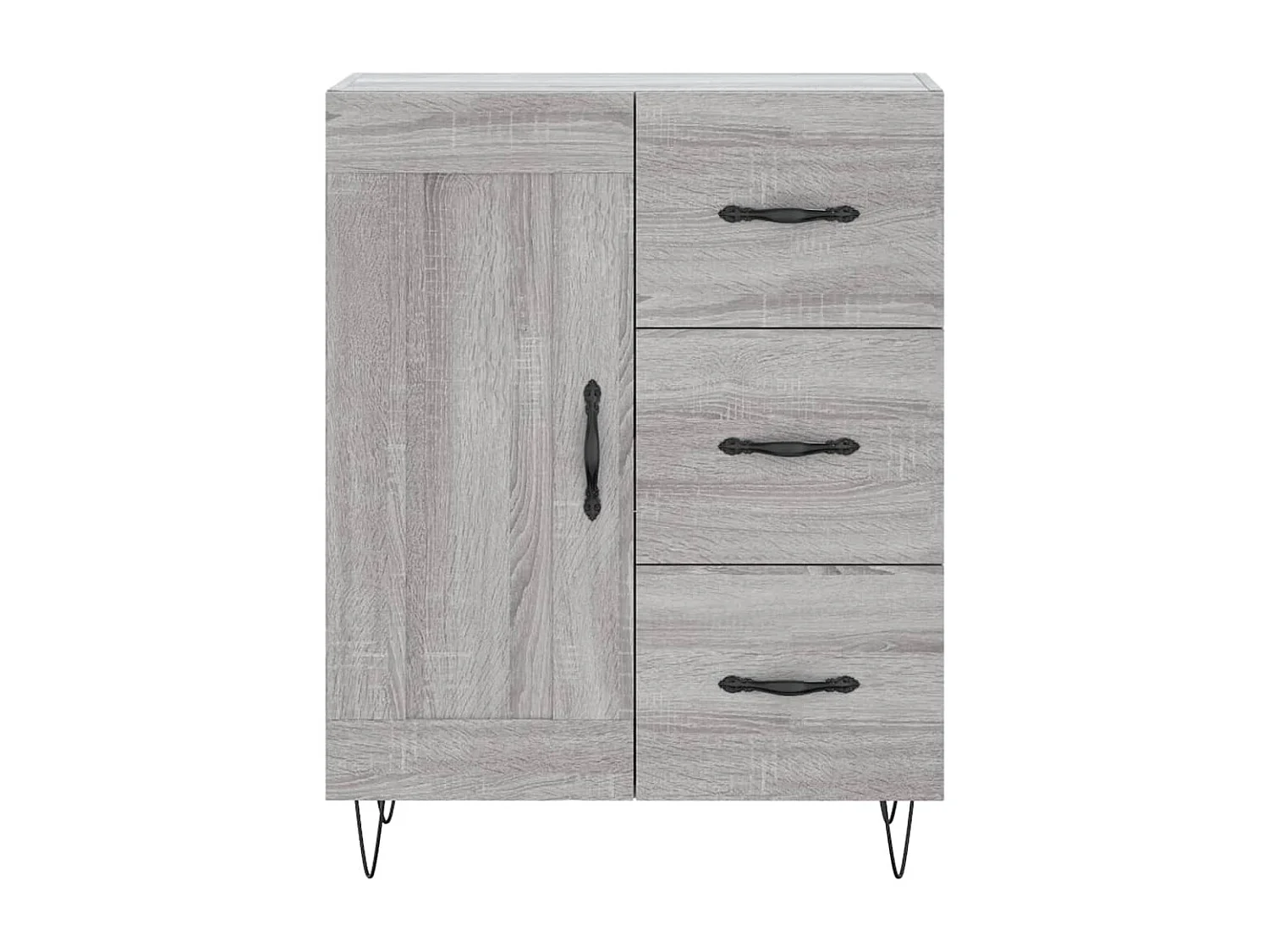 Aparador alto madera contrachapada gris sonoma 69,5x34x180 cm
