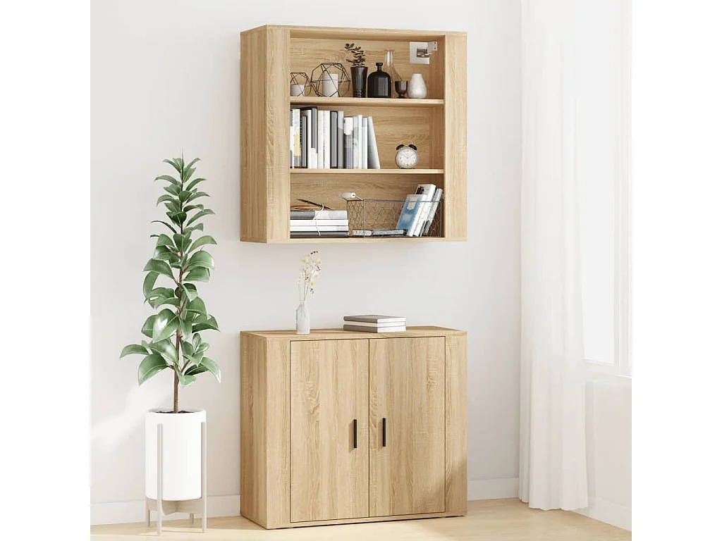 Aparador alto madera contrachapada color roble