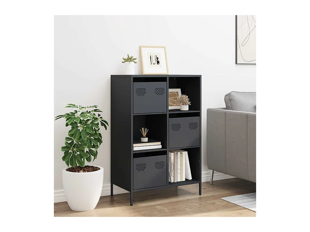 Buffet haut anthracite 68x39x103,5 cm acier