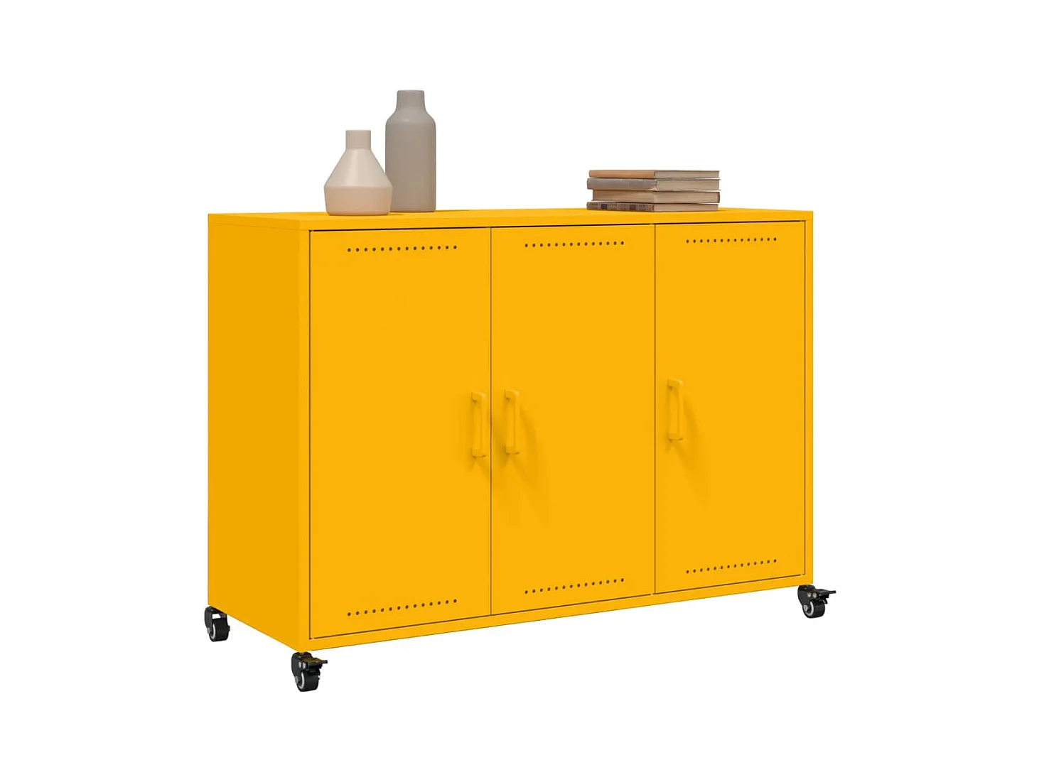 Buffet jaune moutarde 100,5x39x72 cm acier