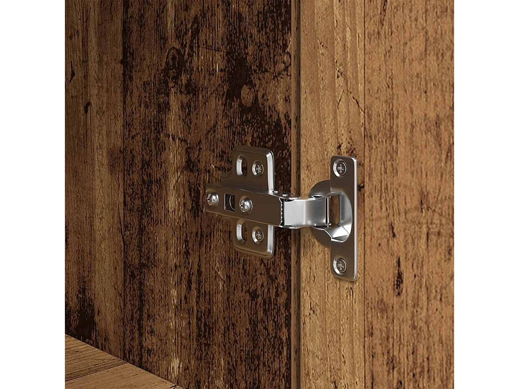 Buffet haut vieux bois 50x35x180 cm bois d'ingénierie