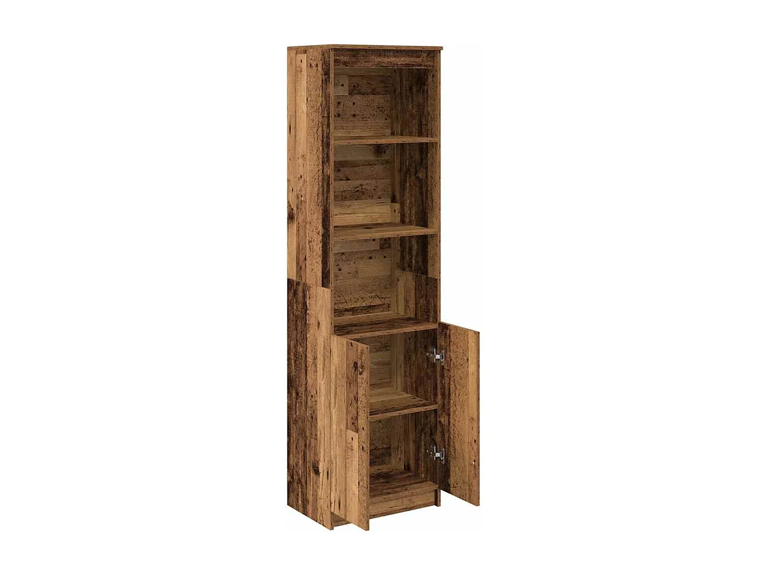Buffet haut vieux bois 50x35x180 cm bois d'ingénierie