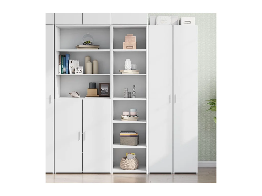 Buffet haut blanc 45x41x185 cm bois d'ingénierie