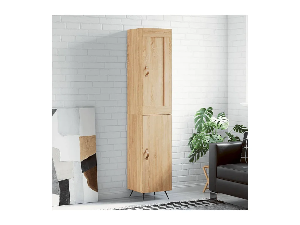 Buffet haut Chêne sonoma 34,5x34x180 cm Bois d'ingénierie