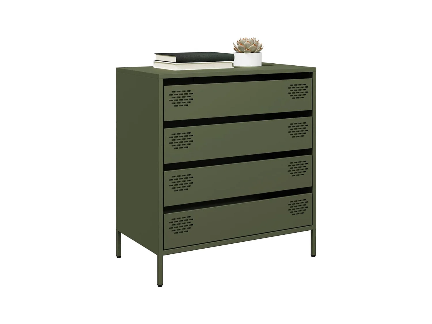 Buffet vert olive 68x39x73,5 cm acier laminé à froid
