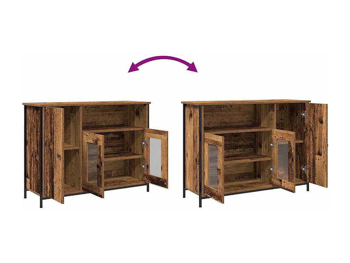 Buffet Bois ancien 100 x 35 x 75 cm Bois d'ingénierie