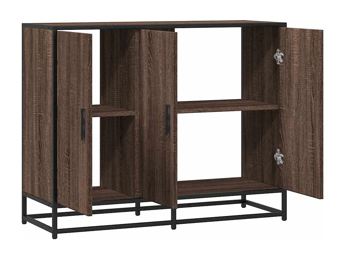 Buffet chêne marron 94x35x76 cm bois d'ingénierie