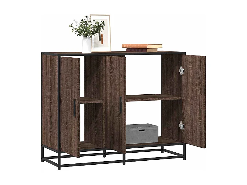Buffet chêne marron 94x35x76 cm bois d'ingénierie