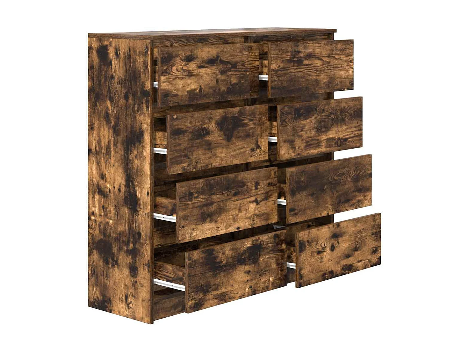 Buffet chêne fumé 100x35x99 cm bois d'ingénierie