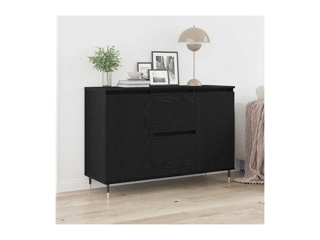 Buffet Chêne noir 101.5 x 35 x 70 cm Bois d'ingénierie