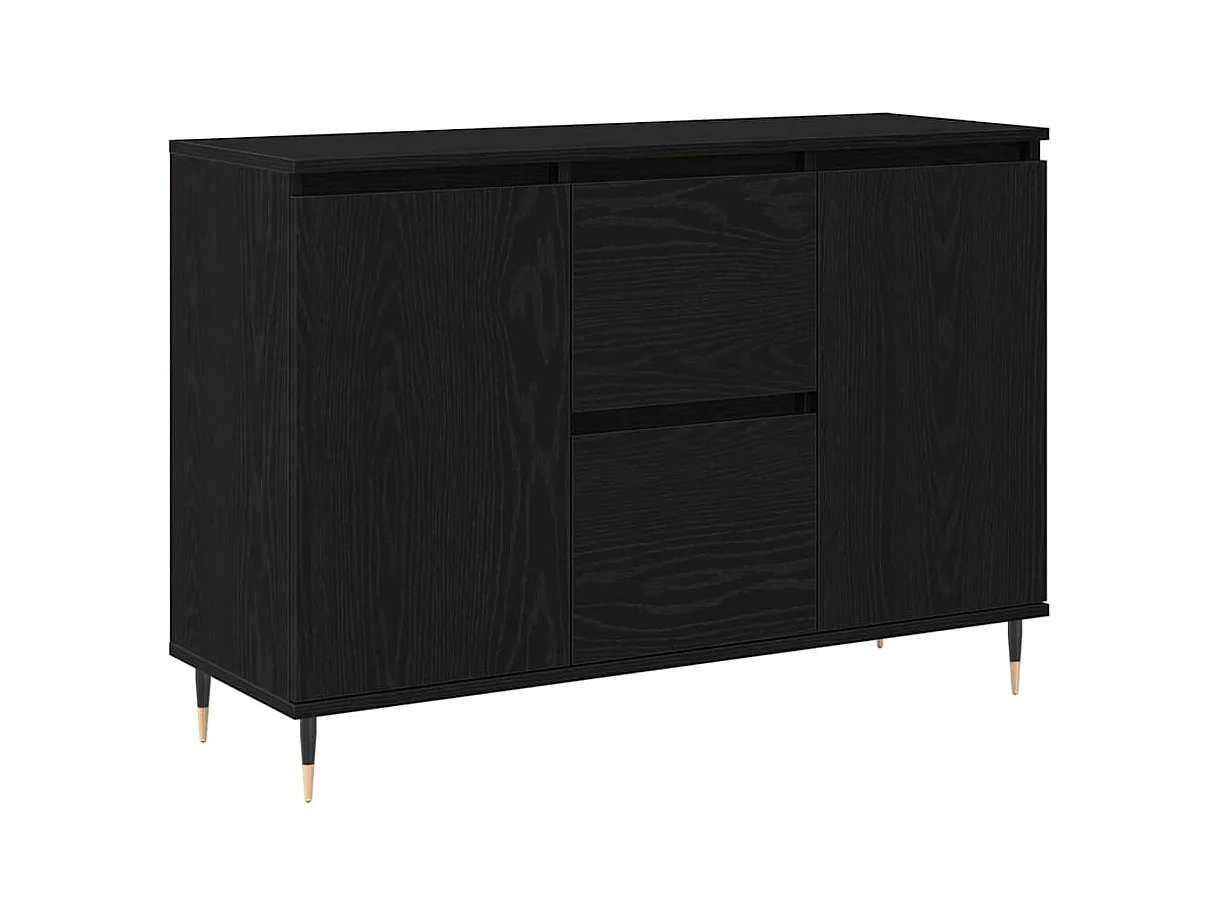 Buffet Chêne noir 101.5 x 35 x 70 cm Bois d'ingénierie