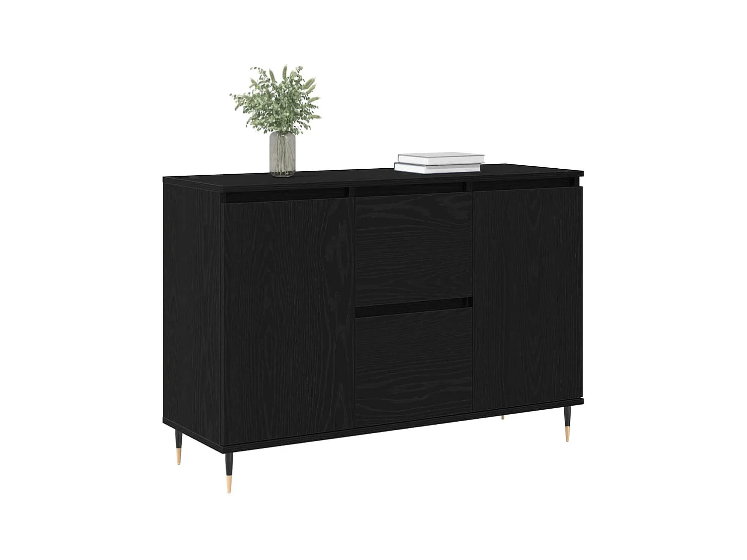 Buffet Chêne noir 101.5 x 35 x 70 cm Bois d'ingénierie