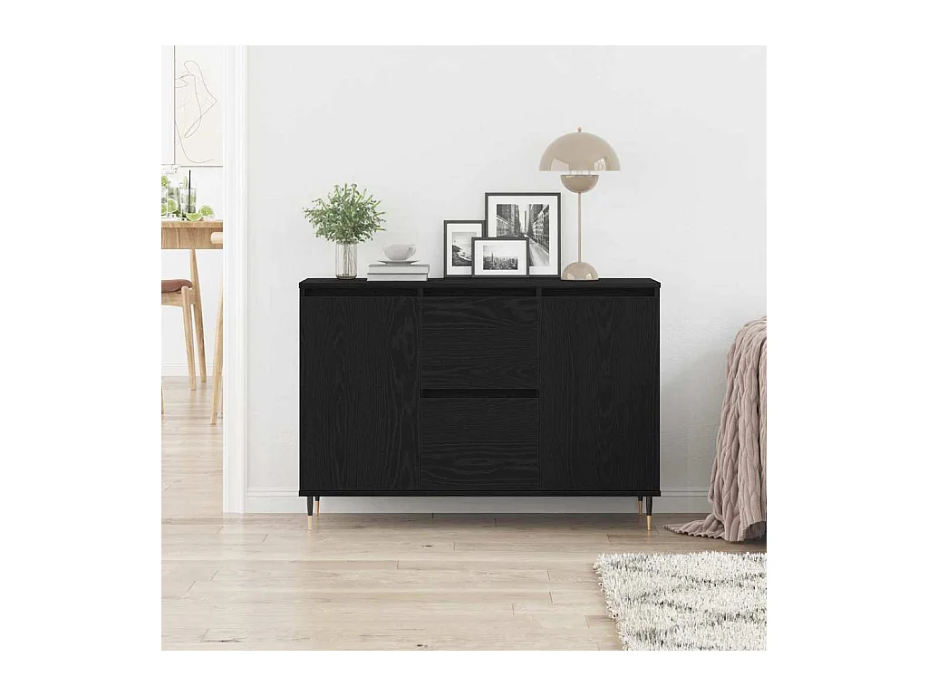 Buffet Chêne noir 101.5 x 35 x 70 cm Bois d'ingénierie