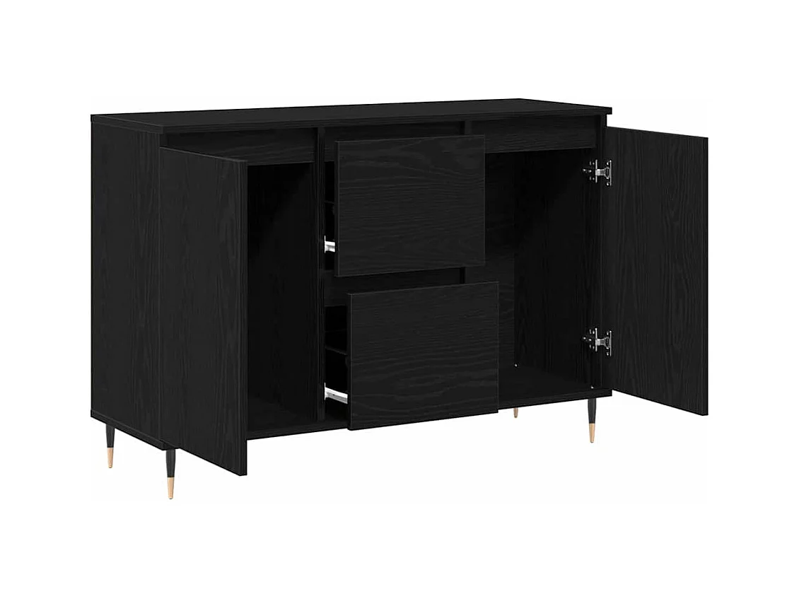 Buffet Chêne noir 101.5 x 35 x 70 cm Bois d'ingénierie