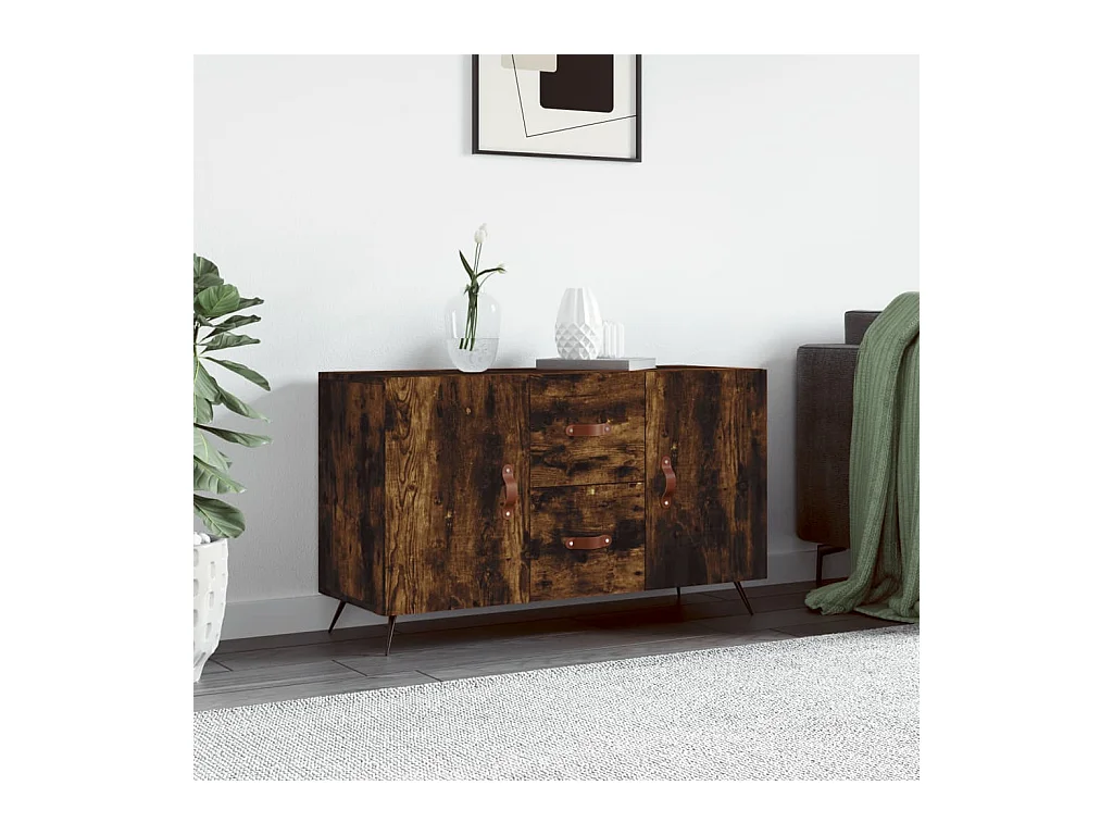 Aparador madera de ingeniería roble ahumado 100x36x60 cm