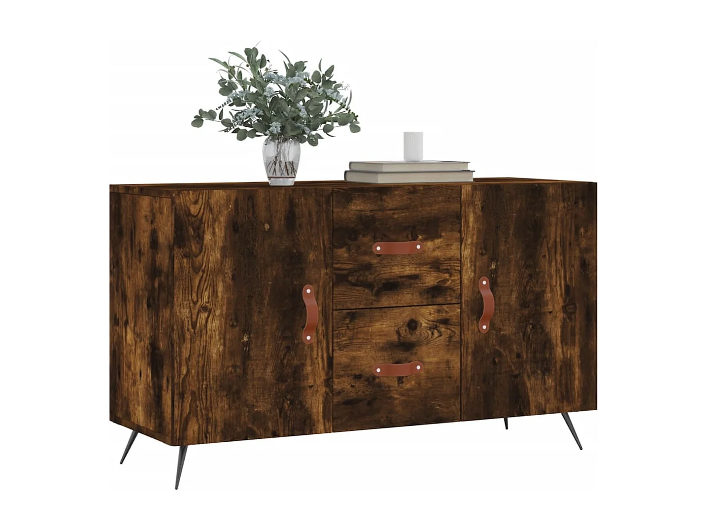 Aparador madera de ingeniería roble ahumado 100x36x60 cm