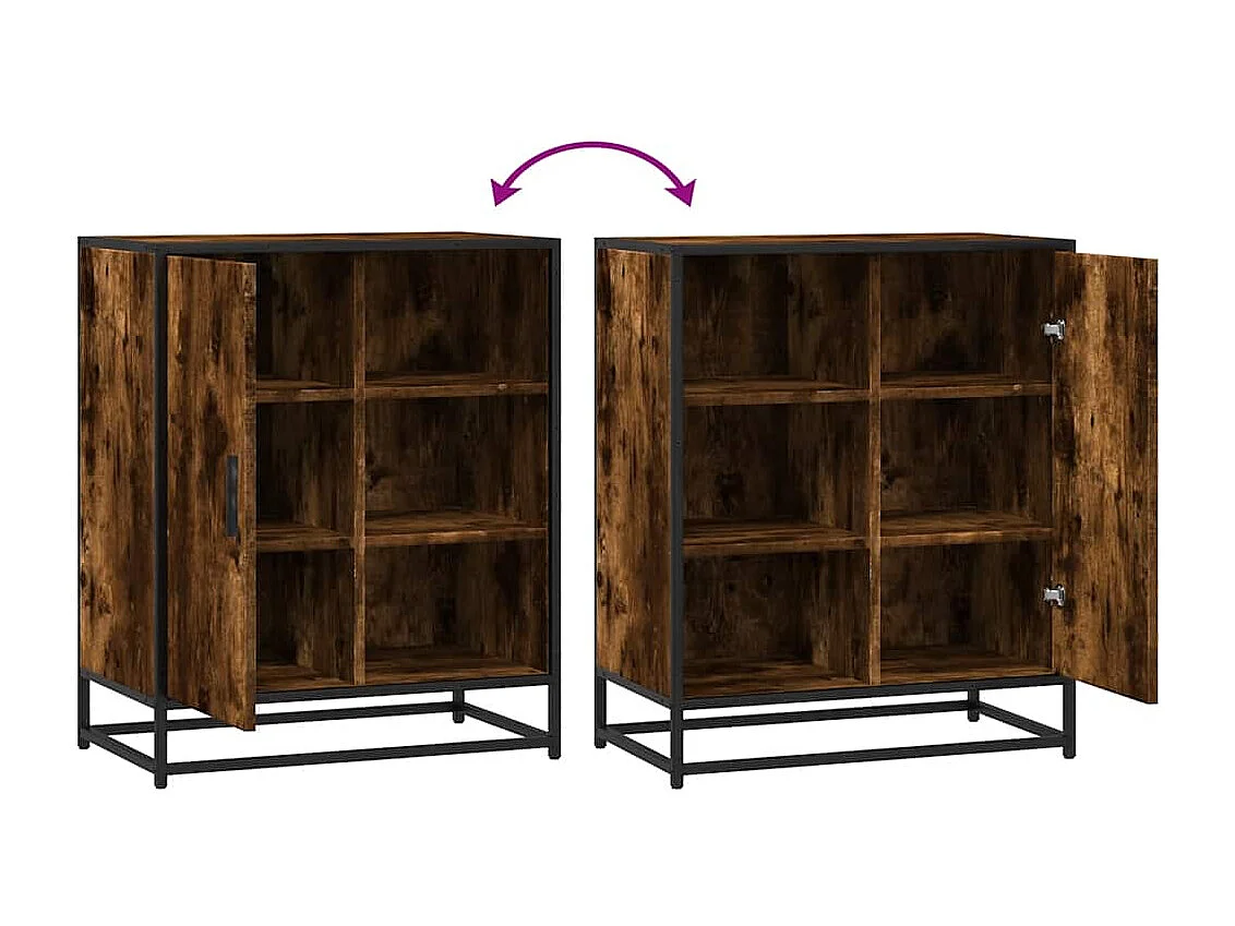Buffet chêne fumé 62x35x76 cm bois d'ingénierie