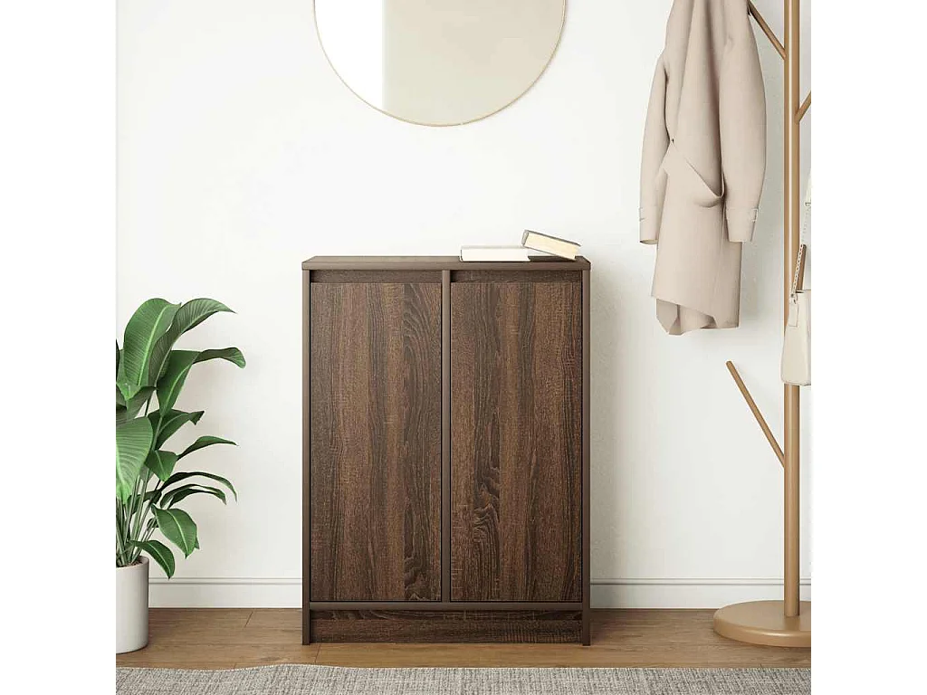 Buffet chêne marron 57x34x76 cm bois d'ingénierie