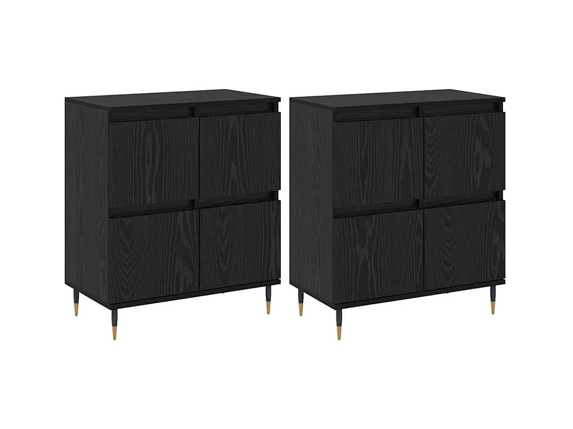 Buffets 2 pièces Chêne noir 120 x 35 x 70 cm Bois d'ingénierie