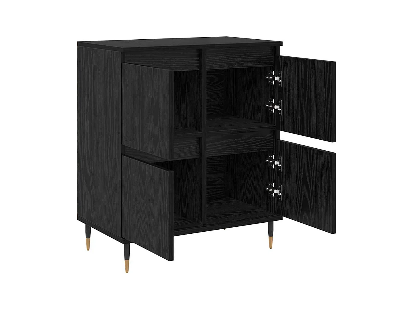 Buffets 2 pièces Chêne noir 120 x 35 x 70 cm Bois d'ingénierie