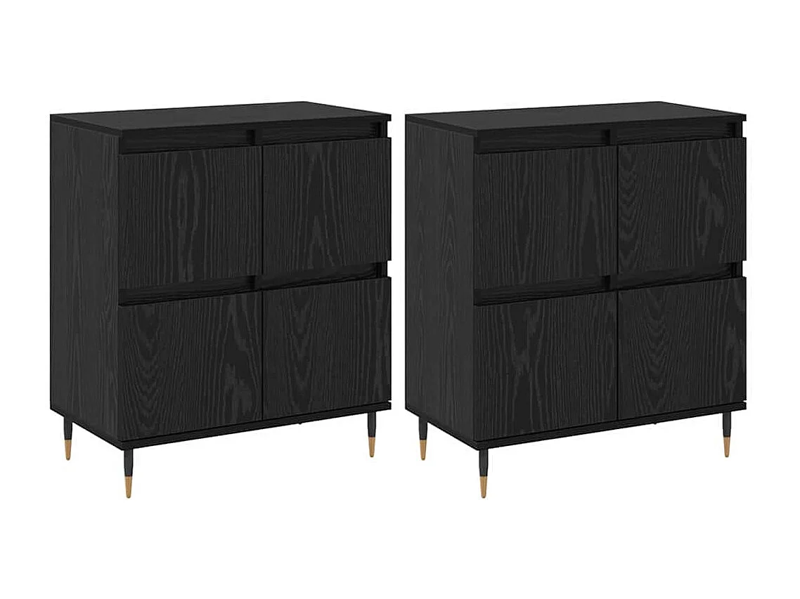 Buffets 2 pièces Chêne noir 120 x 35 x 70 cm Bois d'ingénierie