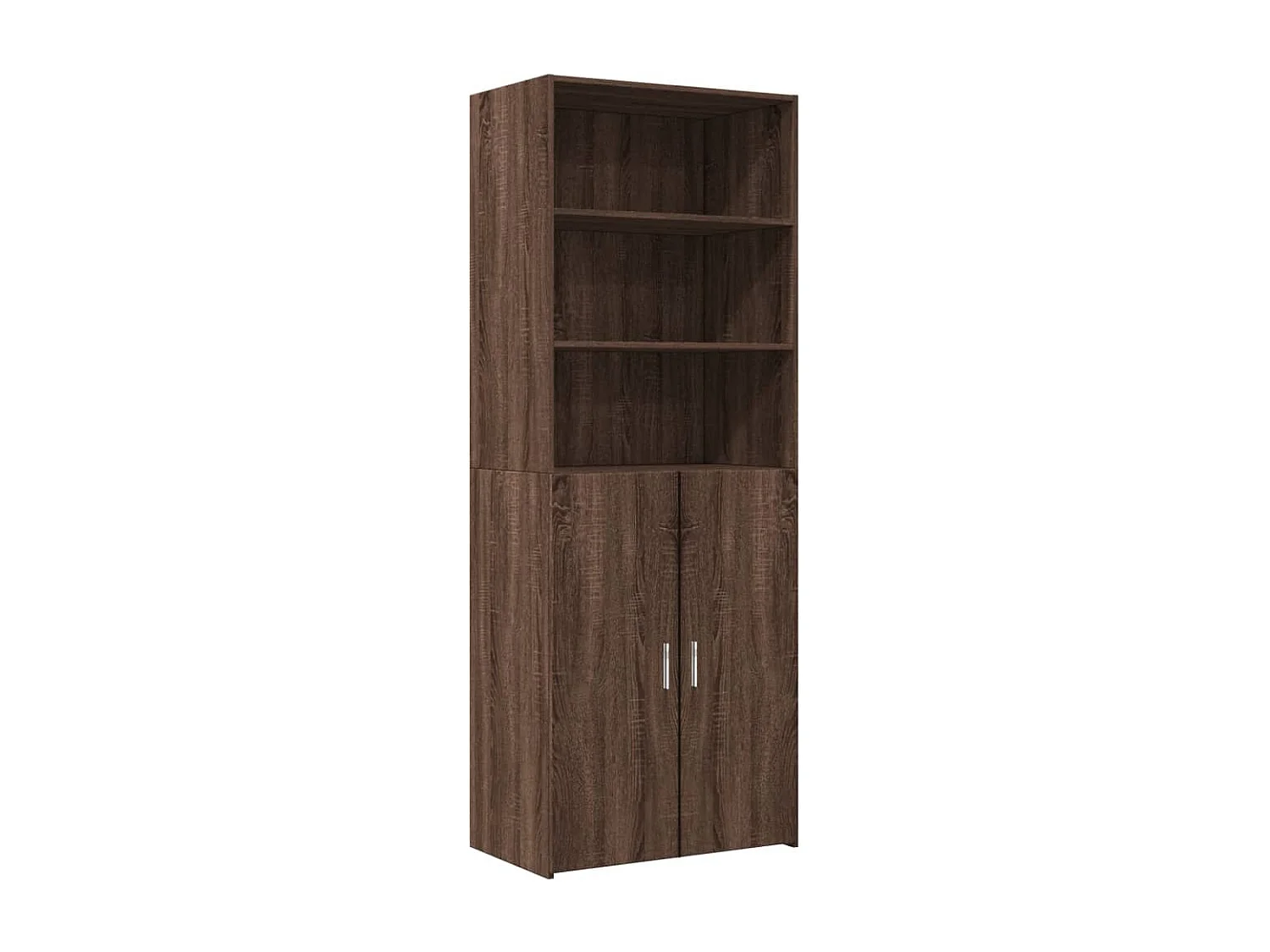 Buffet haut chêne marron 70x42,5x185 cm bois d'ingénierie