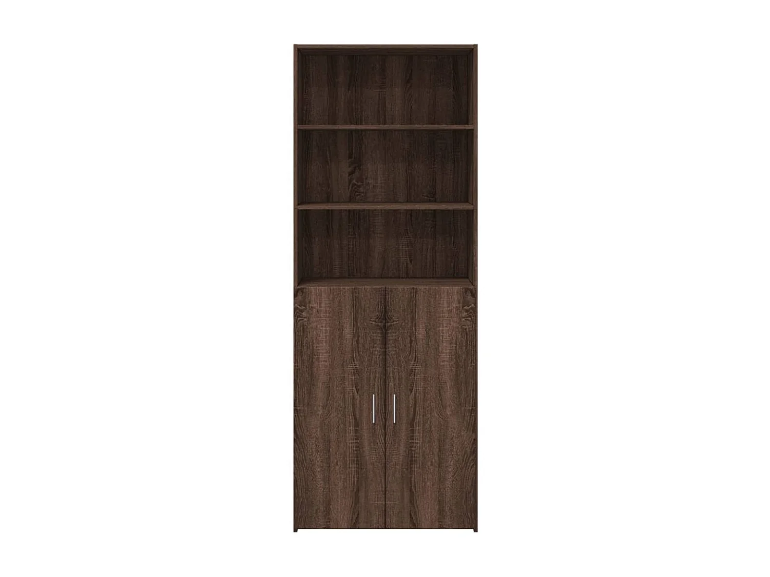 Buffet haut chêne marron 70x42,5x185 cm bois d'ingénierie